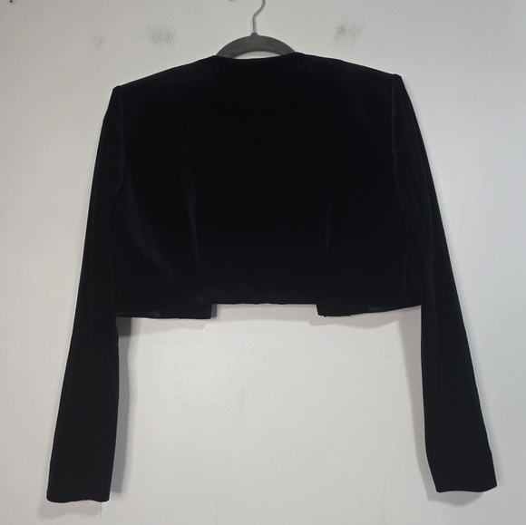 Adrianna Papell Occasions Black Velvet Beaded Evening Gown Matching Jacket Vinta - Picture 13 of 17